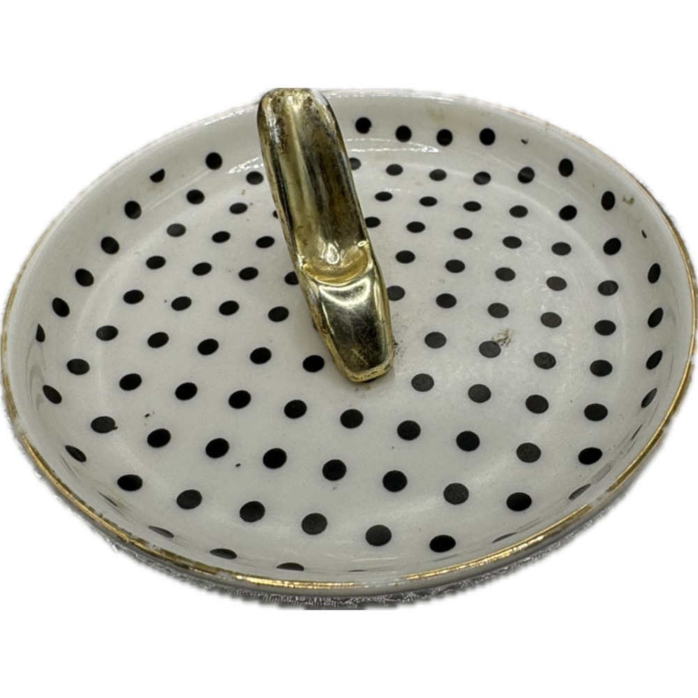Tri-Coastal Design Ceramic Ring Dish‎ Gold High Heel Polka Dot Trinket Tray 2015